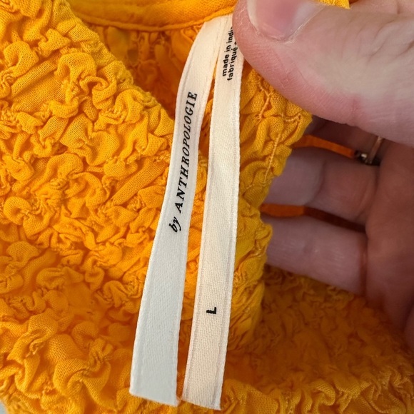 NWT By Anthropologie Strapless Smocked Cover-Up Dress Yellow L - Picture 7 of 11